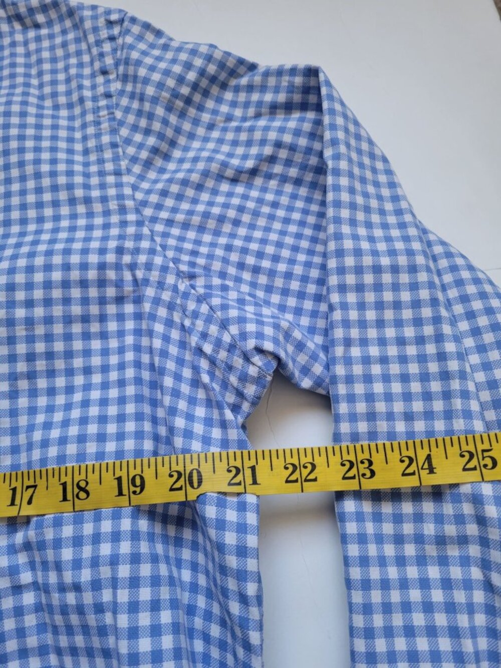 Polo Ralph Lauren Luxury Oxford Blue Gingham Long Sleeve Button Down Shirt Sz L - Picture 6 of 8